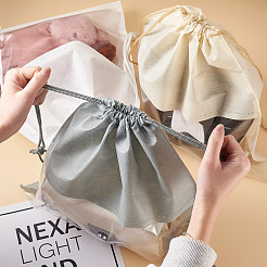 8Pcs 4 Colors Blank Non-Woven DIY Craft Drawstring Storage Bags&nbsp;ABAG-GN0001-10B