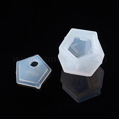シリコーンダイス金型  レジン型  UVレジン用  エポキシ樹脂ジュエリー作り  ポリゴンダイス  ホワイト  26x25x23mm&nbsp;X-DIY-L021-29