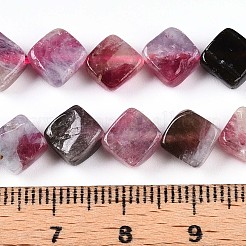 天然のマルチカラートルマリンビーズ連売り  菱形  8~9x8.5~9x3~4.5mm  穴：1mm  約48~49個/連  15.35~15.94''（39~40.5センチメートル）&nbsp;G-T140-04A