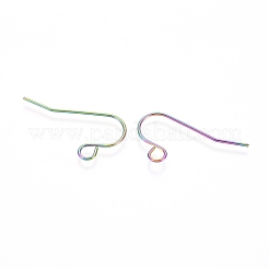 イオンプレーティング（ip）ステンレスピアスフック  水平ループ付き  虹色  23x13mm  穴：2.5mm&nbsp;STAS-L211-15-M
