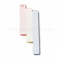 レインボーカラープリントのアクリルパーツ  長方形の模様  54x20x2.5mm  穴：1.8mm&nbsp;LS-OACR-B006-01G