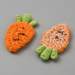 キャロットヤーンニットアップリケ  ポリエステルコンピュータ刺繍布を縫い付ける装飾アクセサリー  サンゴ  28~29x15~16x3mm&nbsp;PATC-WH0013-01B