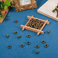 50Pcs Tibetan Style Alloy Tube Bails&nbsp;TIBE-TAD0001-01AB