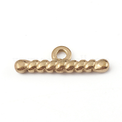 イオンプレーティング（IP）304ステンレススチールマンテル  リング  DIYのジュエリーには  ゴールドカラー  リング：18.8x14.8x2.8mm  バー：21x6.5x2.8mm  穴：2mm&nbsp;STAS-D170-03G