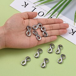 変色しにくい304ステンレススチールリンクコネクター  無限大  ステンレス鋼色  27x11x2.8mm  穴：7x5mm&nbsp;LS-STAS-M199-01