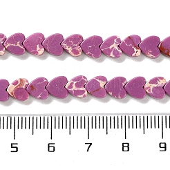染色合成インペリアルジャスパービーズ連売り  ハート  パープル  6x6x3mm  穴：1mm  約69~71個/連  14.57''~14.96''（37~38センチメートル）&nbsp;G-M403-A35-02