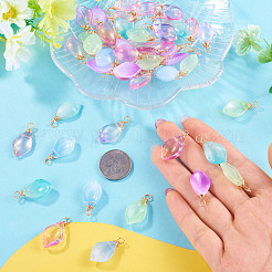 70Pcs Imitation Jade Glass Pendants&nbsp;PALLOY-TAC0279