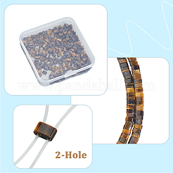 2連売り天然タイガーアイビーズ連売り  2穴  長方形  2.5~3x5x2.5mm  穴：0.8mm  約138~140個/連  15.28''~15.31''（38.8~38.9センチメートル）&nbsp;G-PA0001-70
