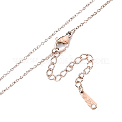 304ステンレススチールアズキチェーンネックレス男性用女性用  ローズゴールド  ワイド：1.2mm  15.75インチ（40cm）&nbsp;NJEW-N050-A03-R12