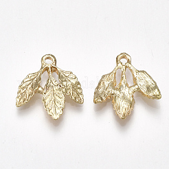 合金ペンダント  葉  ライトゴールド  21x19x3mm  穴：2mm&nbsp;X-PALLOY-S177-24
