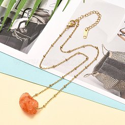 Rough Raw Natural Mixed Stone Pendant Necklaces&nbsp;NJEW-JN03641