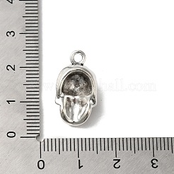 合金のチベット風チャーム  スカルチャーム  アンティークシルバー  20x11x8mm  穴：2.2mm&nbsp;TIBE-P002-03AS