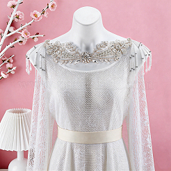 1Pc Glass & Alloy & Polyester Appliques&nbsp;DIY-FG0010-46