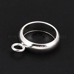 201 ステンレス鋼チューブベイル  ループベイル  リング  銀  12x9x2.5mm  穴：2mm  7mm内径&nbsp;STAS-P198-66E-S