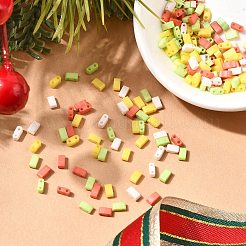4 Colors Christmas 2-Hole Baking Paint Glass Seed Beads&nbsp;SEED-X0058-08