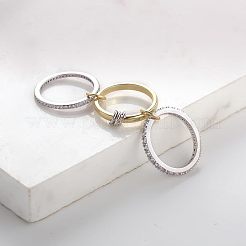 Stainless Steel Micro Pave Clear Cubic Zirconia Stackable Finger Rings&nbsp;WGD96BD-02