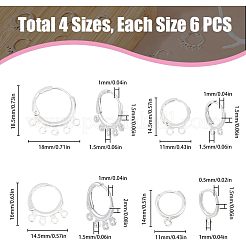 40Pcs 4 Style Rack Plating Eco-friendly Brass Huggie Hoop Earring Findings&nbsp;KK-FH0003-98