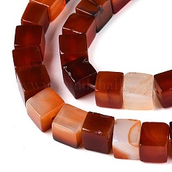 天然赤瑪瑙（染色・加熱）ビーズ連売り  キューブ  6~7x6~6.5x6~6.5mm  穴：1mm  約60~61個/連  15~15.366''（38.1~39センチメートル）&nbsp;G-T139-6x6-35A