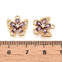 Brass Micro Pave Cubic Zirconia Charms&nbsp;KK-N262-111A-G