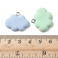 不透明樹脂ペンダント  雲  プラチナ鉄ループ付き  ミックスカラー  20x25.5x4.5mm  穴：2mm&nbsp;RESI-Z038-16P