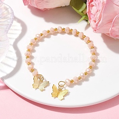 Glass Round Beaded Cuff Bangles&nbsp;BJEW-JB09964-05