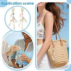 2色の星合金ペンダント装飾2個  シェルと  ゴールドカラー  ミックスカラー  155mm  1pc /カラー&nbsp;DIY-PH0035-02