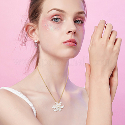 プラスチックビーズキャップ50個  花  フローラルホワイト  41x42.5x11mm  穴：3mm&nbsp;KY-BM0001-03
