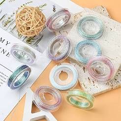 10 ロール 3 層メタリックポリエステル糸  ラウンド  刺繍やジュエリー作りに  パープル  0.3mm  約24ヤード（22m）/ロール  10のロール/グループ&nbsp;MCOR-YW0001-03B