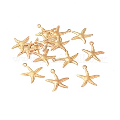アイアン製ペンダント  ヒトデ/海星  ライトゴールド  18x15.5x1mm  穴：1.4mm&nbsp;IFIN-I030-10G