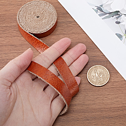 フラットレザーコード  革のアクセサリーコード  ジュエリーDIY製版材料  シエナ  12.5x1mm  約1.75ヤード（1.6m）/ロール&nbsp;DIY-WH0002-80E-04