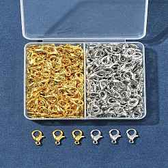 300本2色亜鉛合金カニカン  オウムトリガークラスプ  カドミウムフリー＆鉛フリー  ジュエリー作りパーツ  プラチナ·ゴールデン  12x6mm  穴：1.2mm  150個/カラー&nbsp;FIND-FS0003-33