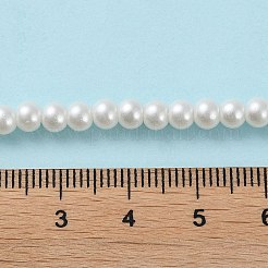 焼き絵用塗料、パール加工ガラスパール、丸ビーズの連  ホワイト  4~5mm  穴：1mm  約210個/連  31.4インチ&nbsp;X-HY-Q003-4mm-01
