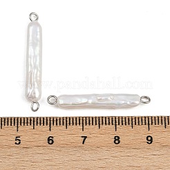 Natural Freshwater Pearl Keshi Pearl Stick Connector Charms&nbsp;STAS-D378-11P