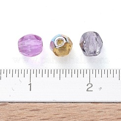 ファイアポリッシュチェコガラスビーズ  電気メッキ/染め/つや消し  多面カット  ドラム  ミックスカラー  4x4mm  穴：1mm  約1437個〜1443個/袋&nbsp;LAMP-D180-16A-07