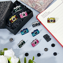 10Pcs 5 Colors Camera Enamel Pins&nbsp;JEWB-FH0003-16