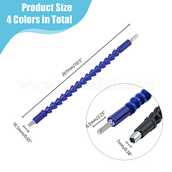 4個 4色 プラスチックと炭素鋼の電動ドリルホース接続シャフト  ミックスカラー  297x16.5mm  穴：6.5x7mm  1pc /カラー&nbsp;FIND-DC0005-42