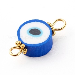 Flat Round with Evil Eye Polymer Clay Links Connectors&nbsp;PALLOY-JF00719