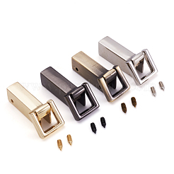 4セット4色の亜鉛合金製バッグロックキャッチ留め金  ネジ付き  長方形  ミックスカラー  3.4x1.85x1.2~1.65cm  2個/セット&nbsp;FIND-GN0001-27
