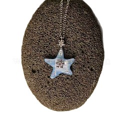 Ocean Alloy Resin Starfish Pendant Cable Chain Necklaces with Crystal Rhinestone for Women&nbsp;WGD688D-02