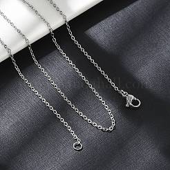 変色しない304ステンレススチールアズキチェーンネックレス、男性用、女性用  ステンレス鋼色  ワイド：1.5mm  17.72インチ（45cm）&nbsp;NJEW-N050-A02-S15