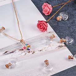 DIYペンダントを作る  ビーズコンテナのハートガラス瓶  ジュート麻紐と鉄ネジアイピンベイルペグ  透明  11.8x7.2x3.5cm&nbsp;DIY-PH0001-63