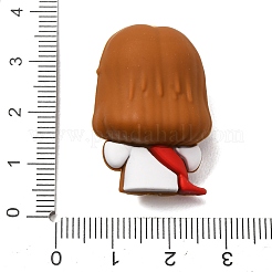 シリコンビーズ  焦点ビーズ  ピンクのハートを持ったイエス  チョコレート  30x21.5x16.5mm  穴：2mm&nbsp;SL-CBAAC97-07