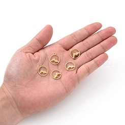 201 Stainless Steel Laser Cut Pendants&nbsp;STAS-S105-T901-2G