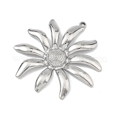 304ステンレスペンダント  デイジーチャーム  ステンレス鋼色  45x43.5x4.5mm  穴：1.8mm&nbsp;SA-B006-02P-A