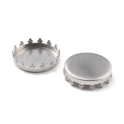 Non-Tarnish 316 Surgical Stainless Steel Cabochon Tray Settings&nbsp;STAS-I187-05D-P