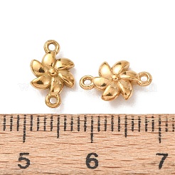 304ステンレススチールリンクコネクタチャーム  花  ゴールドカラー  10.5x7x2.5mm  穴：0.9mm&nbsp;STAS-K291-15G