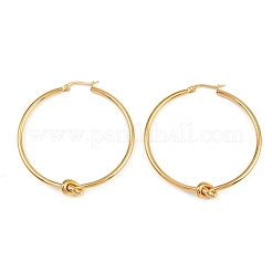 304 Stainless Steel knot Hoop Earrings&nbsp;EJEW-D330-01G