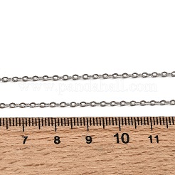 12mm 304ステンレススチール製テクスチャードアズキチェーンネックレス（男女兼用）1.8個  変色なし  ステンレス鋼色  17.72インチ（45cm）  50mmエクステンダーチェーン  リンク：2.3x1.8x0.2mm&nbsp;NJEW-H093-18P-05