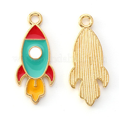 Light Gold Plated Alloy Enamel Pendants&nbsp;ENAM-R136-28