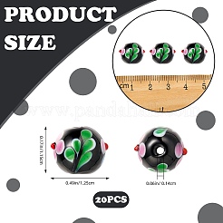20Pcs Handmade Lampwork Bumpy Beads&nbsp;LAMP-SZ0001-52C